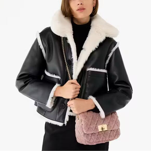 NWT - Kate Spade - Carey Faux Fur Small Flap Crossbody - Picture 2 of 5